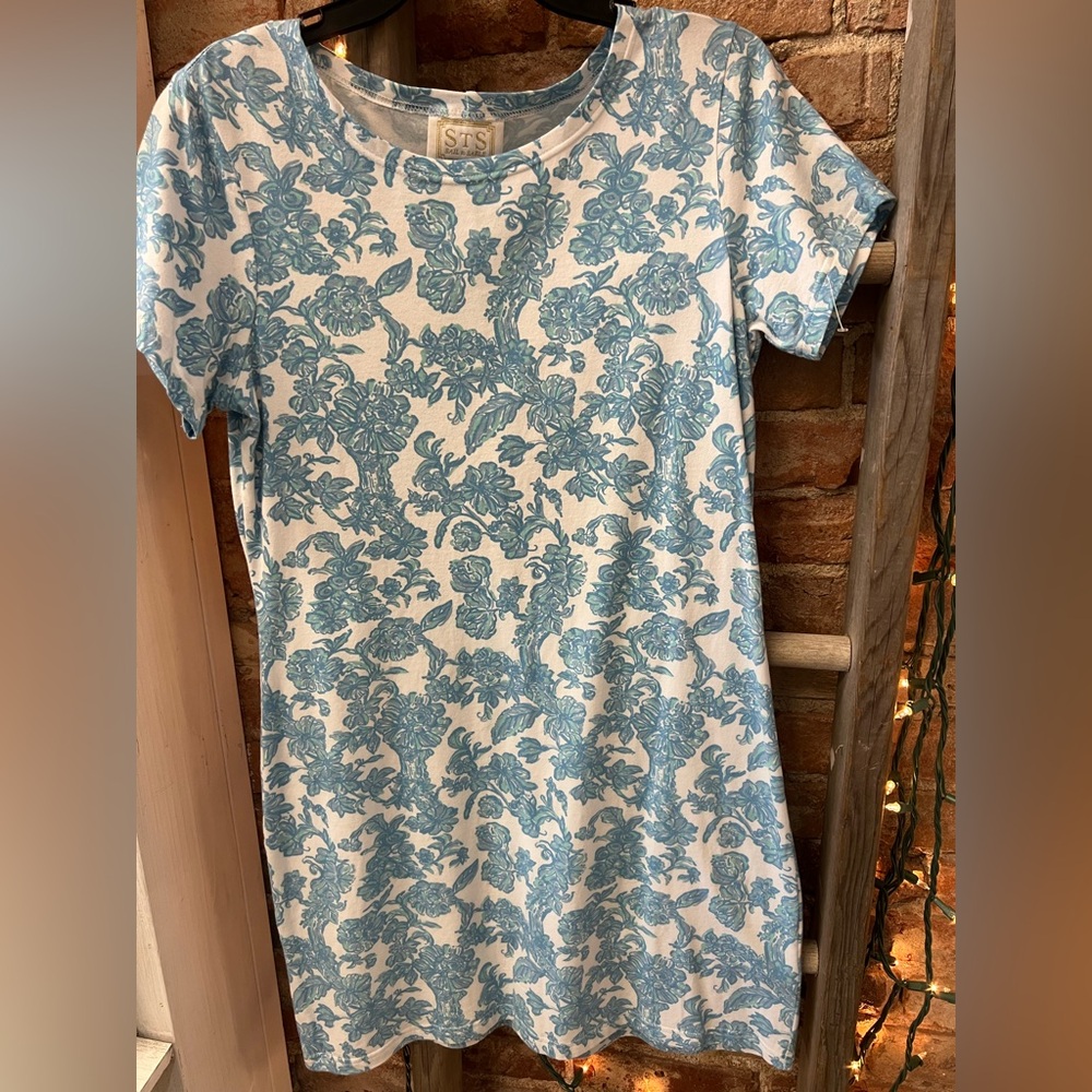 Sail to Sable Blue Floral Dress